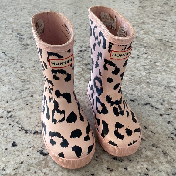 Hunter Shoes Toddler Girl Pink Leopard Print Hunter Boots Us 7